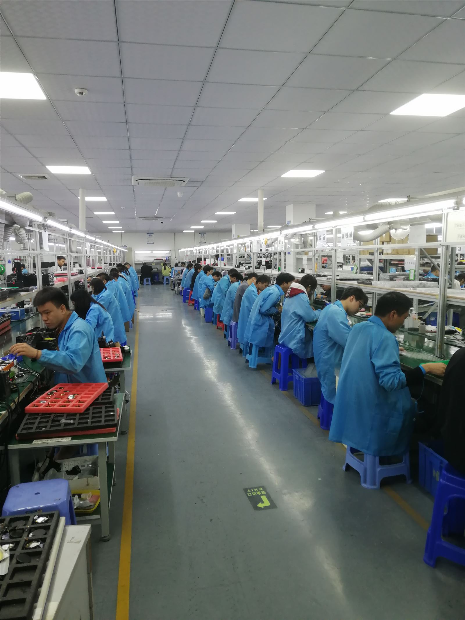 EngraSun factory — wide view of the watch assembly hall